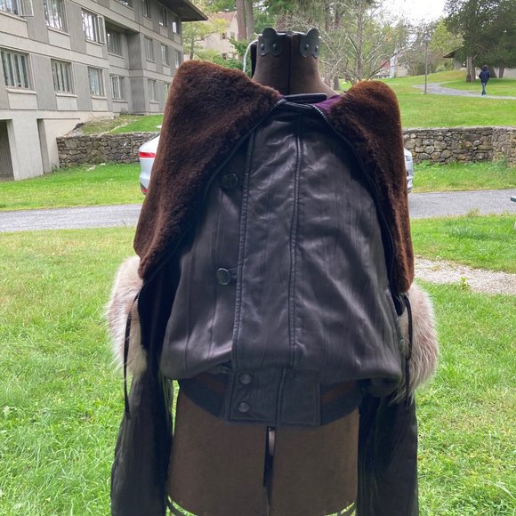 FABULOUS john paul gaultier LEATHER bomber jacket women's  medium - Picture 13 of 16